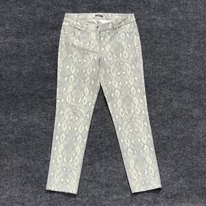 J McLaughlin Jeans Womens 6 Gray Snake Print Mid Rise Skinny Stretch Denim